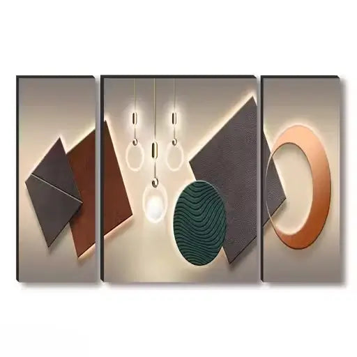 Golden Art Wall Paintings Set of 3 (UV Textured)