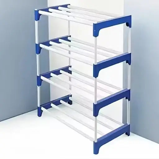 Best Quality Shoe Rack for Shoes and Clothes Step 4- (Blue) – Collapsible Shoe Stand