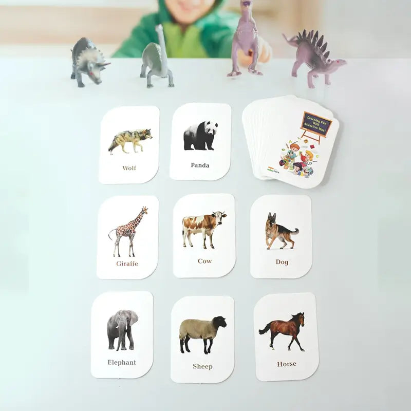 KidKraft 32-Piece Animal Flash Cards Set – Educational Learning for Toddlers & Kids