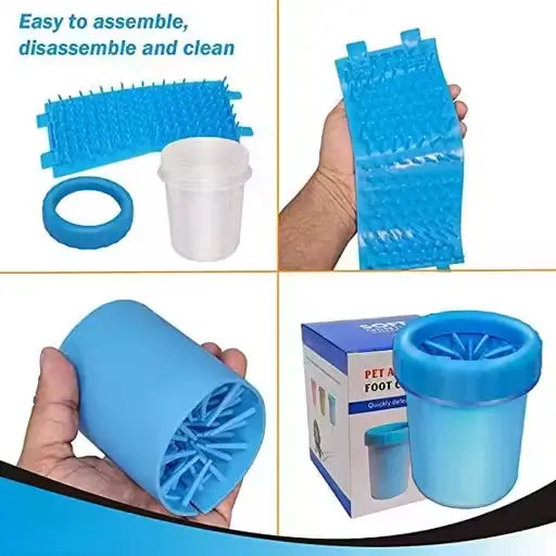 Portable Dog Paw Cleaner Cup with Soft Silicone Bristles Pet Foot Washing Cup for Small and Medium Dogs