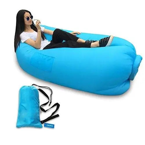 Portable Inflatable Air Lounger Lazy Sofa Hammock Outdoor Camping Beach Air Bag Chair with Carry Bag