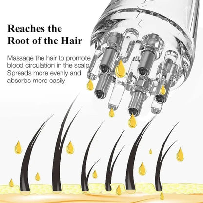 Hair Oil Applicator Comb Bottle with Scalp Massager Roller Root Comb Anti Leak Hair Oil Dispenser for Hair Growth and Scalp Care (Transparent 10ml)