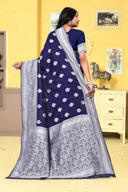 Banarasi Silk Saree  The Silver Majesty Collection