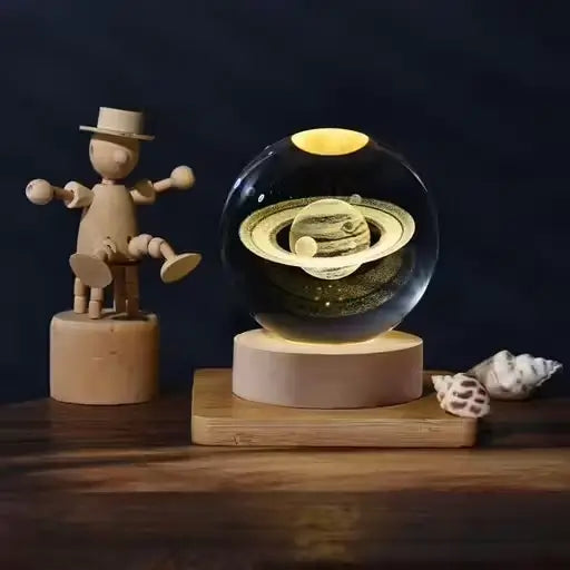 Glass Lamp 3D Ball Night Light (Planet)