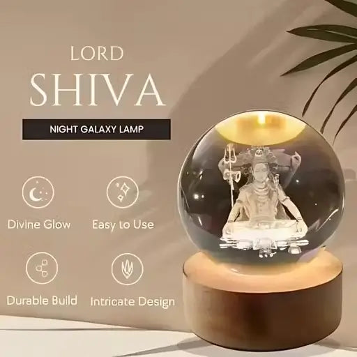 Macrail Shiv Shakti 3D Lord Shiva Crystal Ball Night Lamp