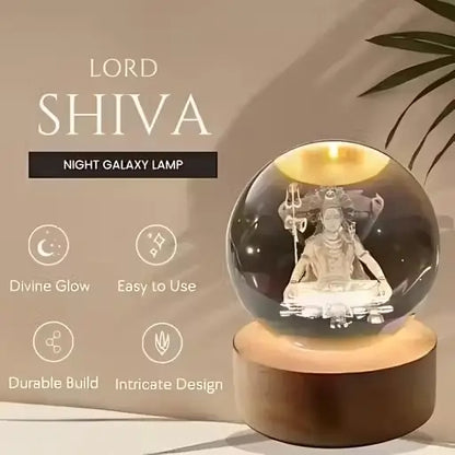 Macrail Shiv Shakti 3D Lord Shiva Crystal Ball Night Lamp