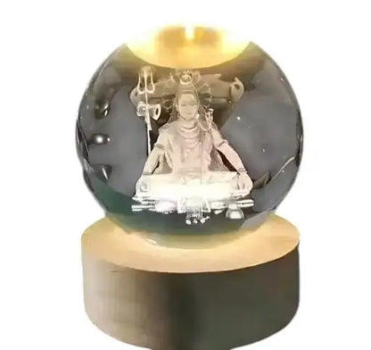 Macrail Shiv Shakti 3D Lord Shiva Crystal Ball Night Lamp
