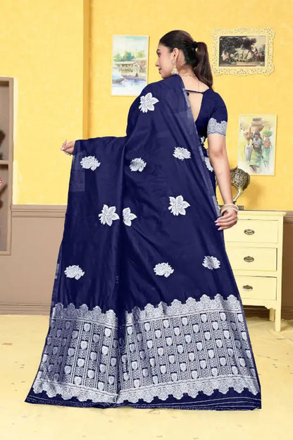 Banarasi Silk Saree  The Silver Elegance Edition