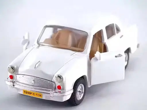 Ambassador Pull Back Car Toy – White Realistic Design