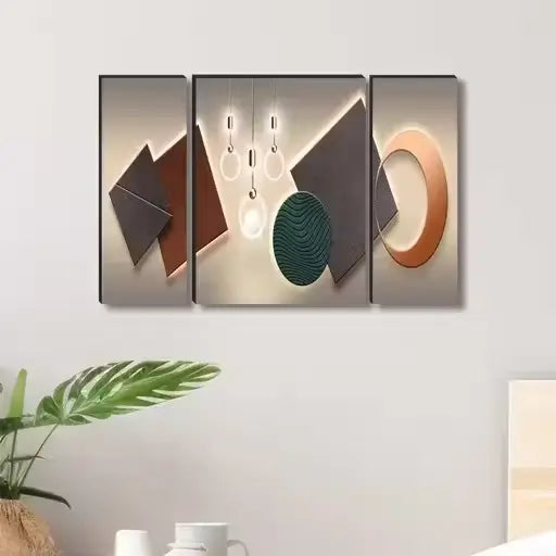 Golden Art Wall Paintings Set of 3 (UV Textured)