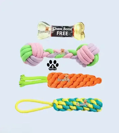 Cotton Rope Dog Chew Toys Combo Pack for Puppies and Small Dogs Multicolor (Pack of 5)