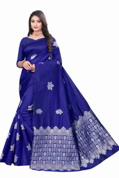 Banarasi Silk Saree  The Silver Elegance Edition
