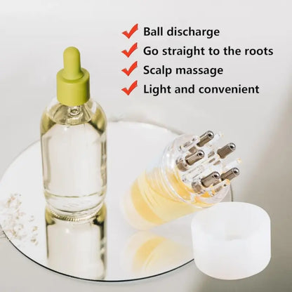 Hair Oil Applicator Comb Bottle with Scalp Massager Roller Root Comb Anti Leak Hair Oil Dispenser for Hair Growth and Scalp Care (Transparent 10ml)