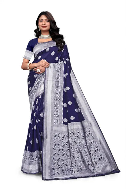 Banarasi Silk Saree  The Silver Majesty Collection
