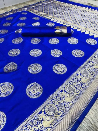Banarasi Silk Saree  The Royal Blue Majesty Edition