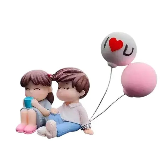 Cute Car Couple Showpiece Miniature Figurine