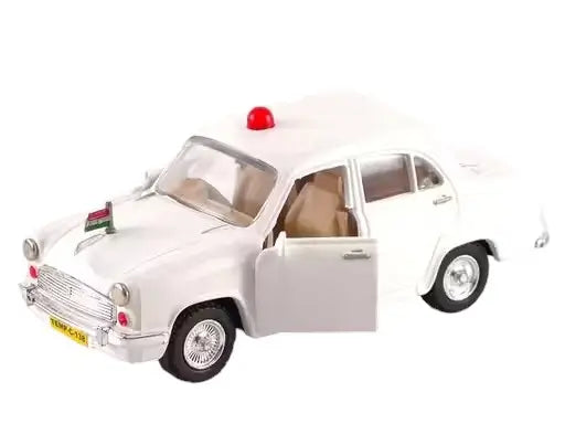 Ambassador Pull Back Car Toy – White Realistic Design