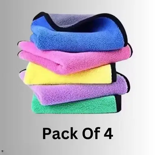 Microfiber Cloth for Car Cleaning, Polishing & Detailing, Scratchproof (Pack of 4)