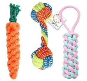 Cotton Rope Dog Chew Toys Combo Pack for Puppies and Small Dogs Multicolor (Pack of 5)