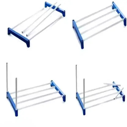 Best Quality Shoe Rack for Shoes and Clothes Step 4- (Blue) – Collapsible Shoe Stand