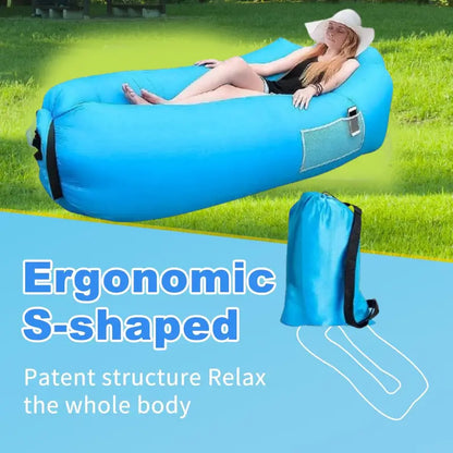 Portable Inflatable Air Lounger Lazy Sofa Hammock Outdoor Camping Beach Air Bag Chair with Carry Bag