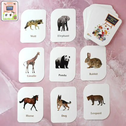KidKraft 32-Piece Animal Flash Cards Set – Educational Learning for Toddlers & Kids
