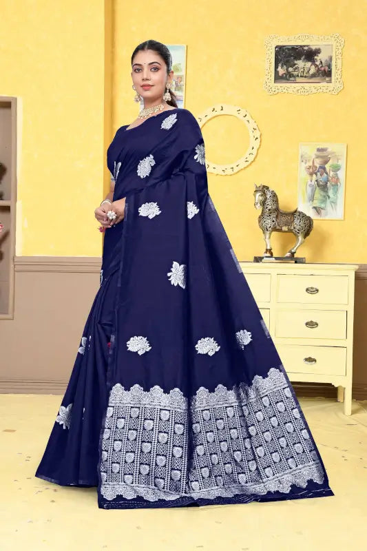 Banarasi Silk Saree  The Silver Elegance Edition