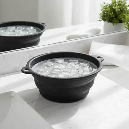 Silicone Ice Facial Bowl with Built-In Ice Tray Foldable Skin Care Bowl (1 Pc)