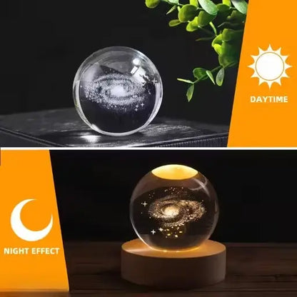 Glass Lamp 3D Ball Night Light (Planet)