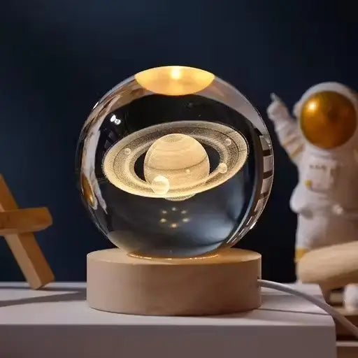 Glass Lamp 3D Ball Night Light (Planet)