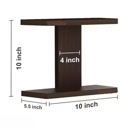 Wooden Wall Shelf 2 Tier Display Rack for Home Decor Books Plants and Storage Organizer