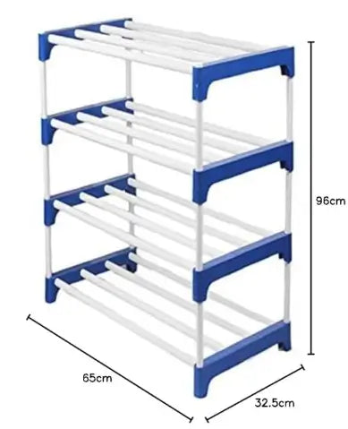 Best Quality Shoe Rack for Shoes and Clothes Step 4- (Blue) – Collapsible Shoe Stand