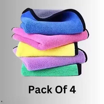 Microfiber Cloth for Car Cleaning, Polishing & Detailing, Scratchproof (Pack of 4)