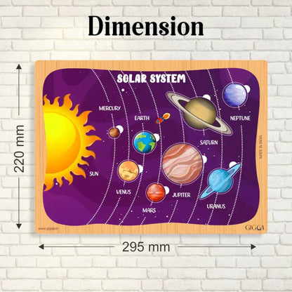 Solar System Educational Puzzle for Kids Colourful Acrylic Puzzle with Paperboard Base, Safe & Durable