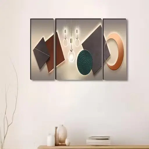 Golden Art Wall Paintings Set of 3 (UV Textured)