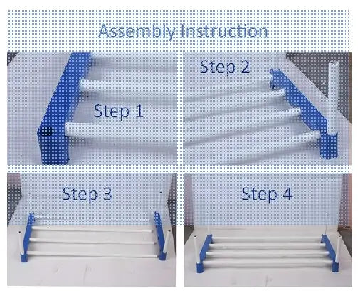 Best Quality Shoe Rack for Shoes and Clothes Step 4- (Blue) – Collapsible Shoe Stand