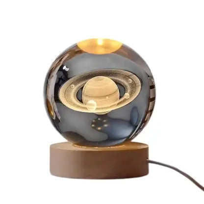 Glass Lamp 3D Ball Night Light (Planet)