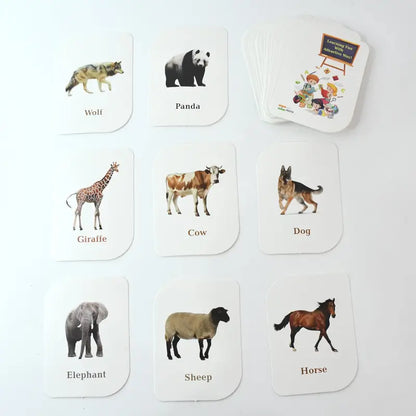 KidKraft 32-Piece Animal Flash Cards Set – Educational Learning for Toddlers & Kids