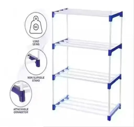 Best Quality Shoe Rack for Shoes and Clothes Step 4- (Blue) – Collapsible Shoe Stand