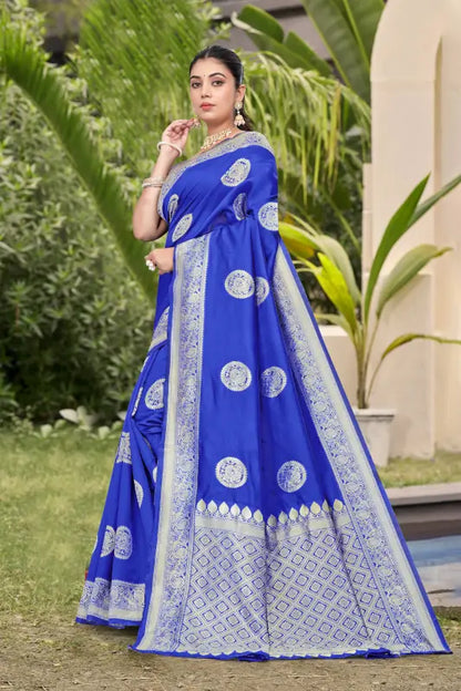 Banarasi Silk Saree  The Royal Blue Majesty Edition