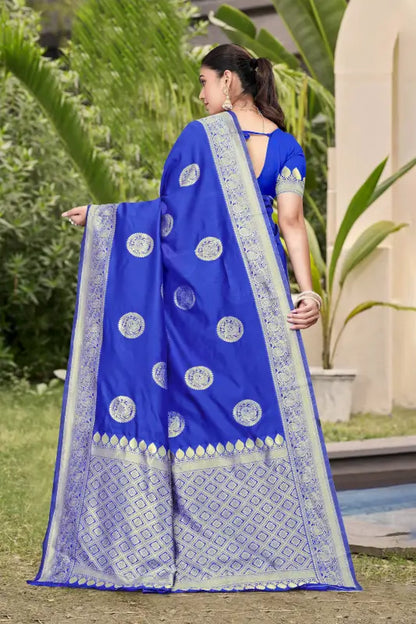 Banarasi Silk Saree  The Royal Blue Majesty Edition