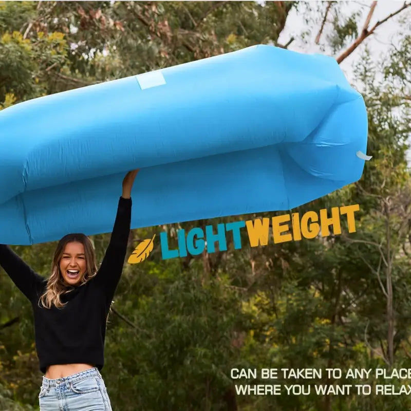 Portable Inflatable Air Lounger Lazy Sofa Hammock Outdoor Camping Beach Air Bag Chair with Carry Bag