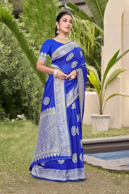 Banarasi Silk Saree  The Royal Blue Majesty Edition
