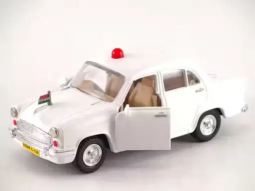 Ambassador Pull Back Car Toy – White Realistic Design